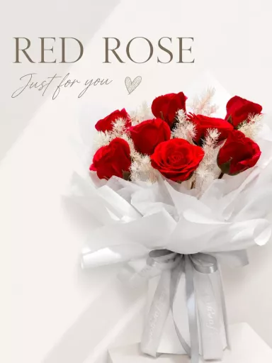 8's Red Roses Flower Bouquet