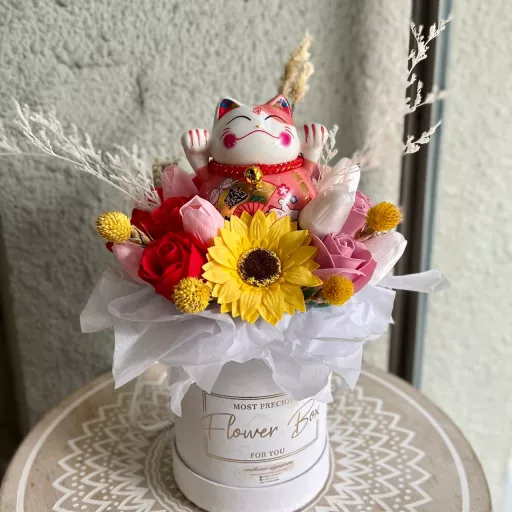 Vibrant Yellow Fortune Cat Flower (Soap Flower)