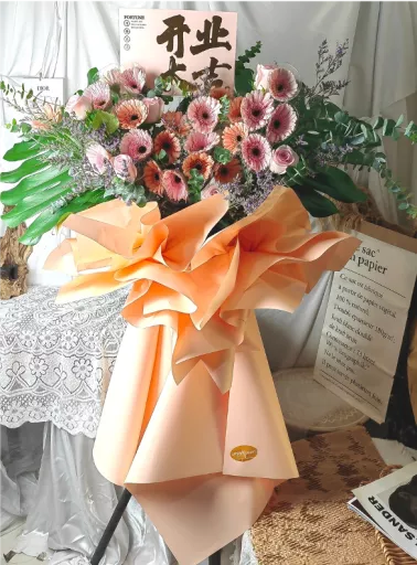 Soft Sunrise Blossom Flower Stand (Fresh Flower)