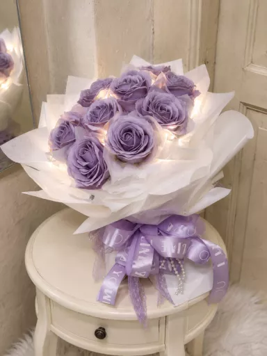 Lavender Starlight Rose Bouquet | 紫霧星光