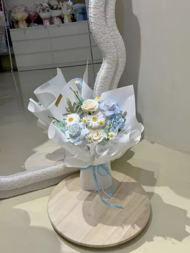 Mixed Blue Soap Flowers with Korean-Style Wrapping