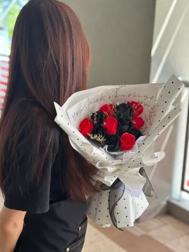 Charm Of Red And Black (Soap Flower)