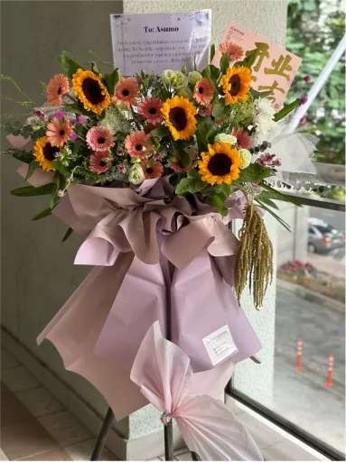 Lavender Sunshine Grand Opening Flower Stand (Fresh Flower)