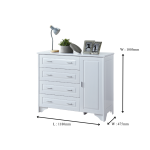 MIYA 88 4 TIER + 1 DR CHEST OF DRAWER