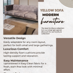 YELLOW 3 SEATER SOFA
