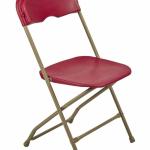 Burgundy  Steel Plastic folding chair
