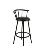 Swivel Metal Barstool with Half Back (black)