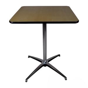 24” Square plywood Table - Wood (30” Tall Post)