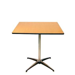 30” Square plywood Table - Wood (30” Tall Post)