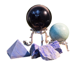 Crystal Grid Energy Booster Obsidian Blue Onyx Amazonite Lapis Lazuli Water Aroma Stone Meditation Pros Cleansing Healing Spiritual