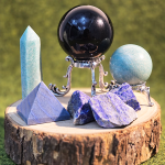 Crystal Grid Energy Booster Obsidian Blue Onyx Amazonite Lapis Lazuli Water Aroma Stone Meditation Pros Cleansing Healing Spiritual