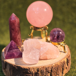 Crystal Grid Energy Booster Pink Quartz Amethyst Fluorite Fire Aroma Stone Meditation Cleansing Healing Spiritual Energy