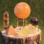 Crystal Grid Energy Booster Citrine Tiger Eye Yellow Onyx Fluorite Earth Aroma Stone Meditation Cleansing Healing Spiritual